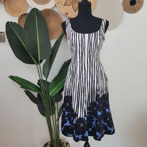 Nine West black flowers midi dress- #2